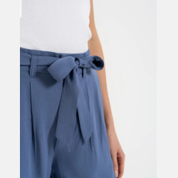 SPODENKI DAMSKIE Z WYSOKIM STANEM, WISKOZA, SZERSZE, ELEGANCKIE MORAJ NIEBIESKIE